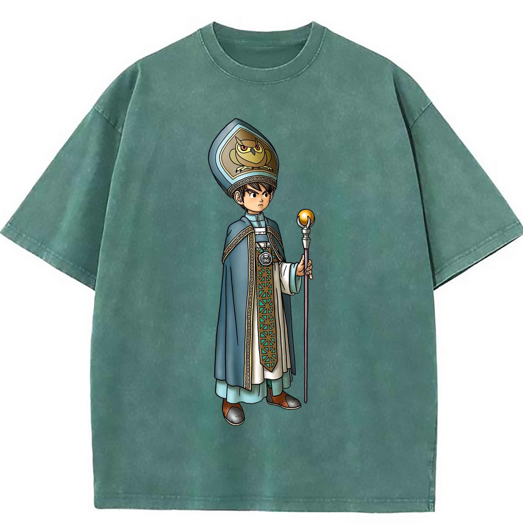 （画像用） ドラゴンクエスト Doragon Kuesuto Dragon Quest 綿100% ヴィンテージ風 半袖Tシャツ（フロントプリント）